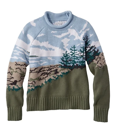 Women's Signature Original Cotton Sweater, Rollneck Novelty