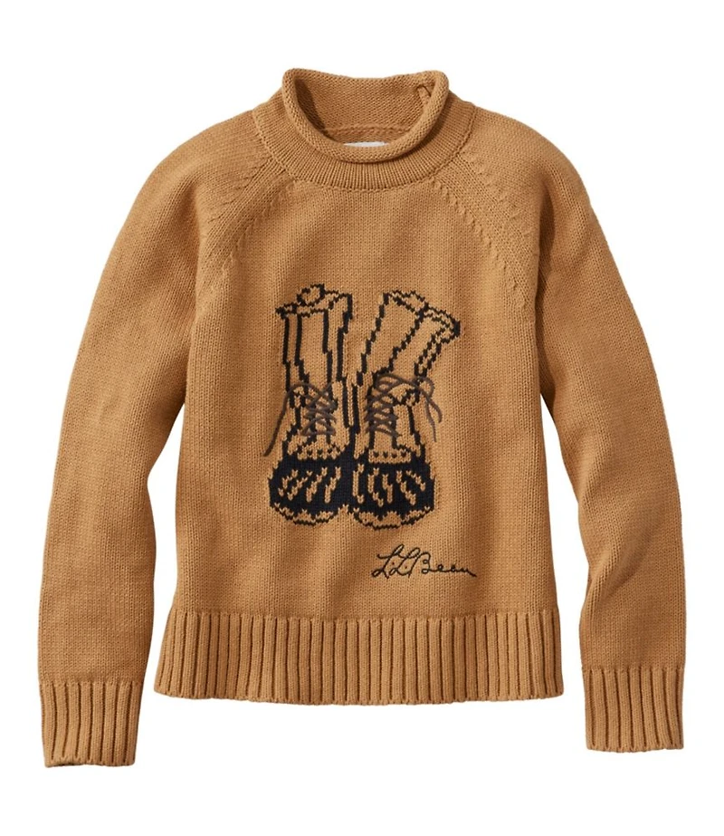 Women's Signature Original Cotton Sweater, Rollneck Novelty