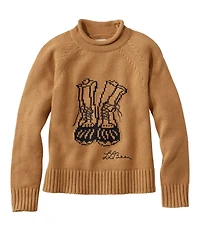 Women's Signature Original Cotton Sweater, Rollneck Novelty