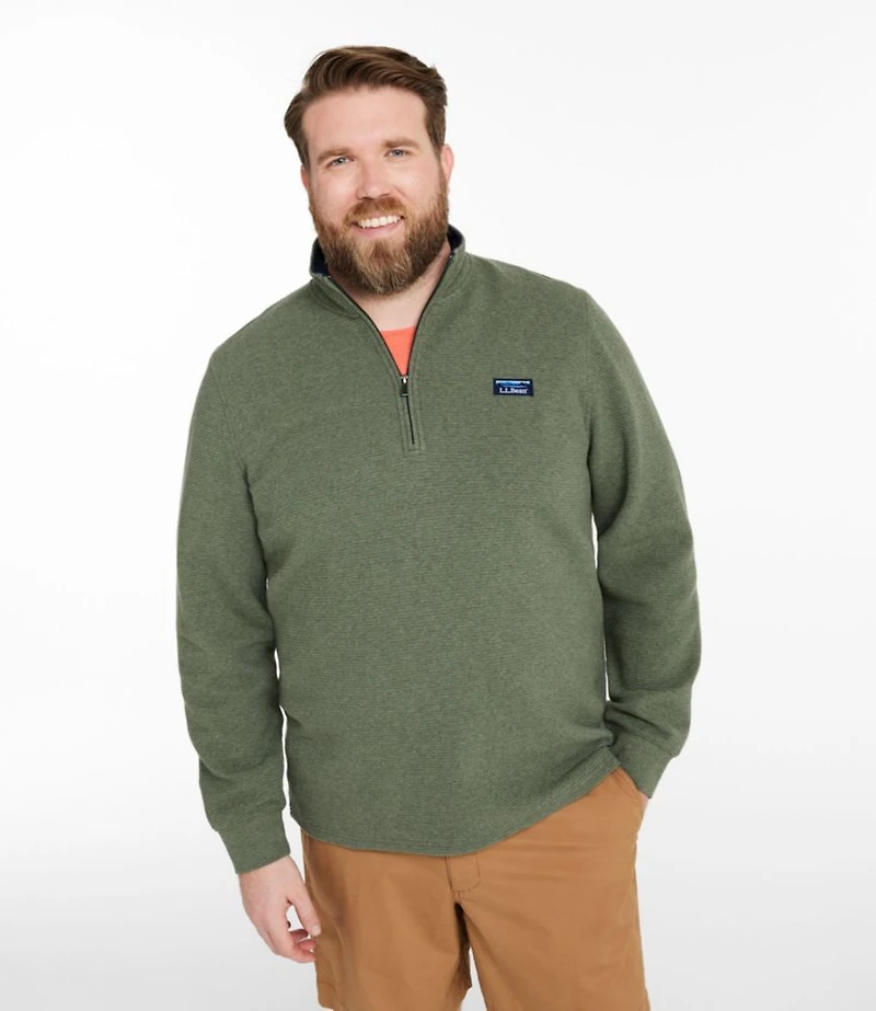 Men's Lakewashed Double-Knit Quarter-Zip Pullover