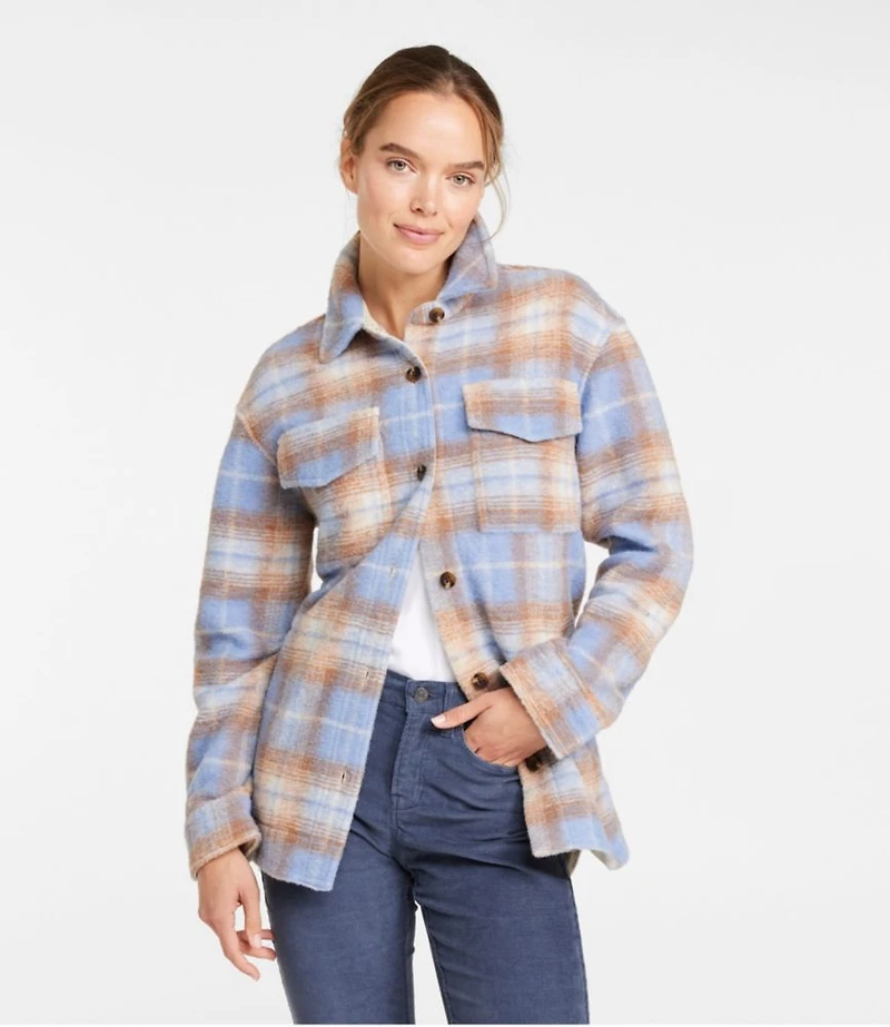 Women's Brushed Plaid Shacket