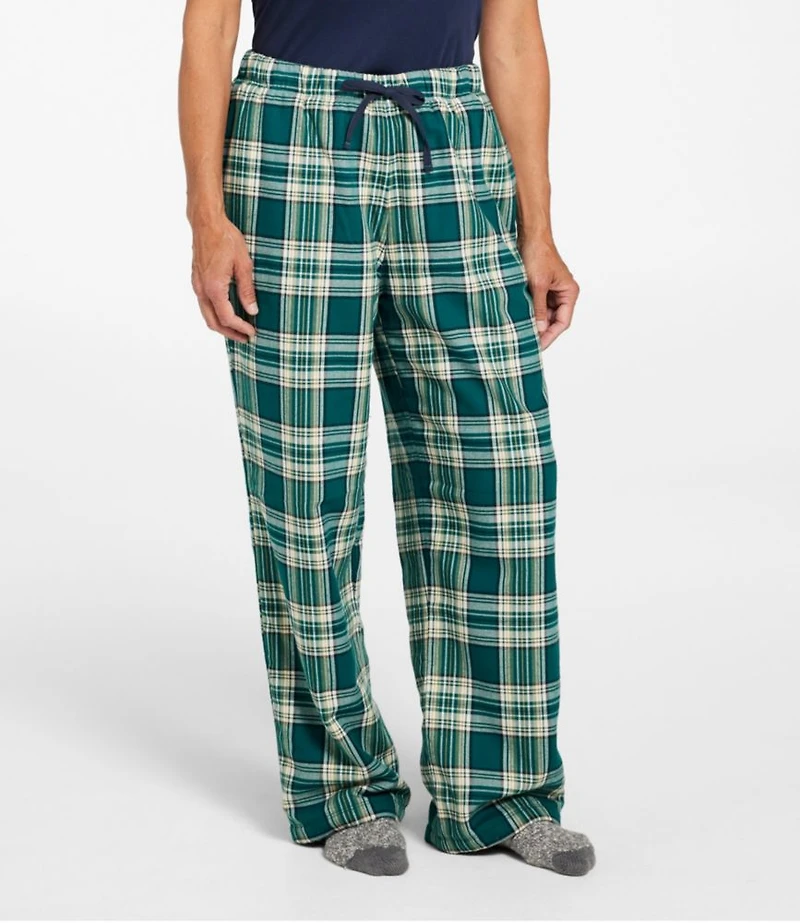 L.L.Bean Flannel Sleep Pants, Plaid Fleece-Lined