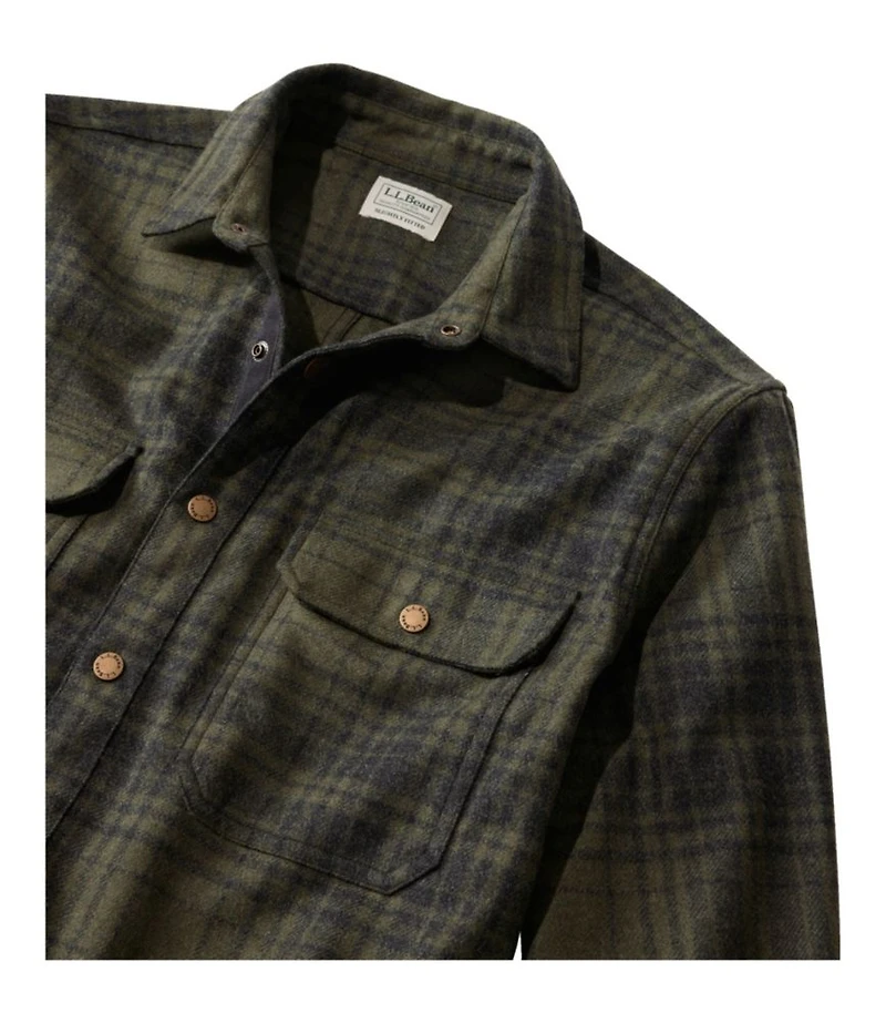 Men's Maine Guide Lightweight Merino Wool Field Shirt, Plaid