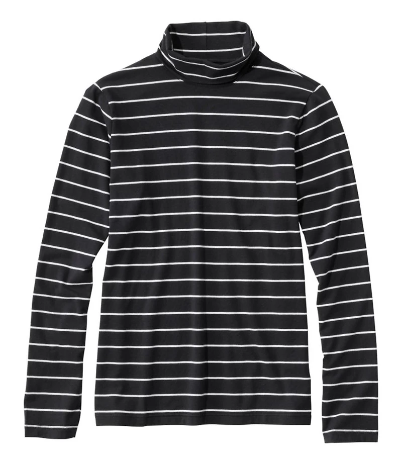 Women's Soft Stretch Supima-Blend Tee, Turtleneck Stripe