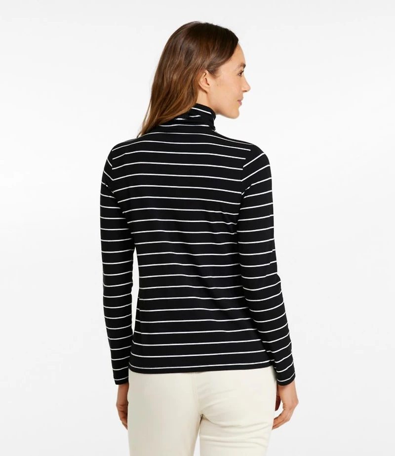 Women's Soft Stretch Supima-Blend Tee, Turtleneck Stripe