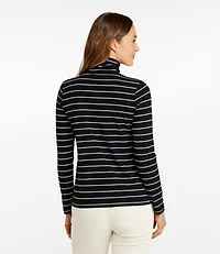 Women's Soft Stretch Supima-Blend Tee, Turtleneck Stripe
