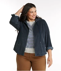 Women's Comfort Corduroy Relaxed Shirt, Zip Hoodie