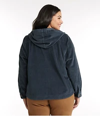 Women's Comfort Corduroy Relaxed Shirt, Zip Hoodie