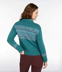 Women's Cotton Ragg Sweater, Crewneck Fair Isle