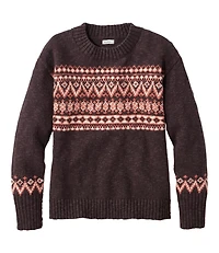 Women's Cotton Ragg Sweater, Crewneck Fair Isle