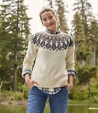 Women's Bean's Classic Ragg Wool Sweater, Crewneck Fair Isle