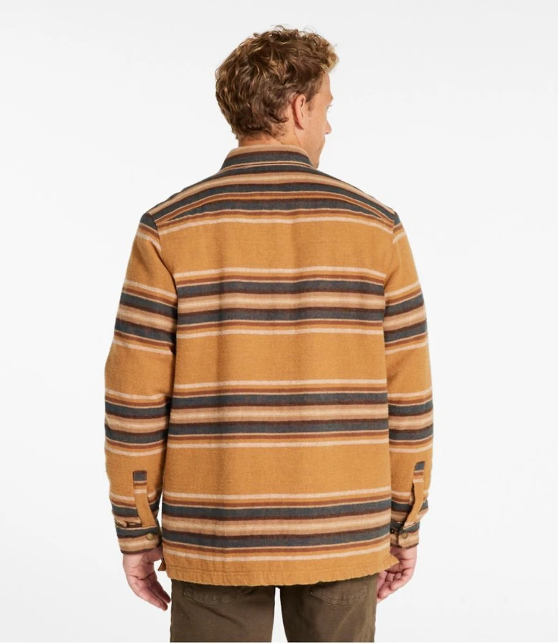 Men's PrimaLoft Lined Chamois Shirt Jac, Traditional Untucked Fit, Stripe