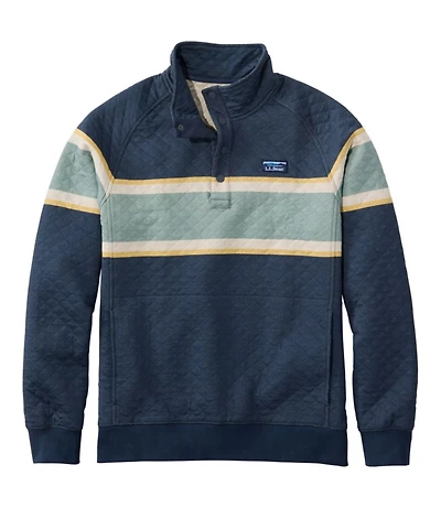 Men's Quilted Sweatshirt, Mockneck, Stripe