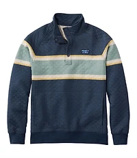 Men's Quilted Sweatshirt, Mockneck, Stripe