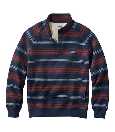 Men's Quilted Sweatshirt, Mockneck, Stripe
