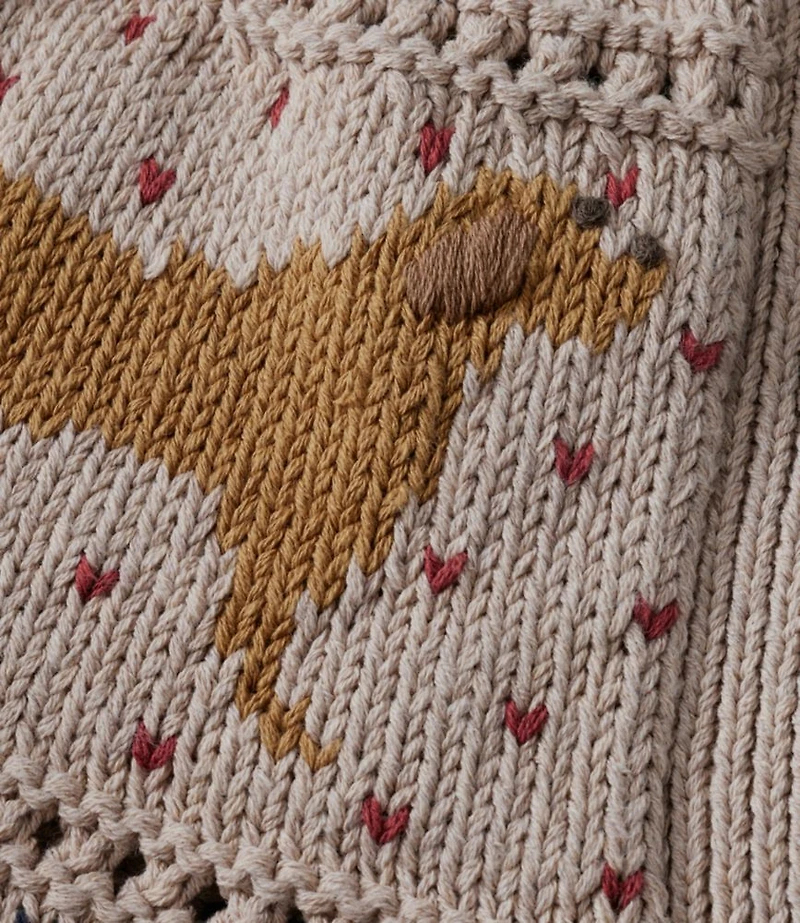 Women's Signature Cotton Fisherman Sweater, Short Cardigan Fair Isle