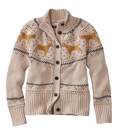 Women's Signature Cotton Fisherman Sweater, Short Cardigan Fair Isle