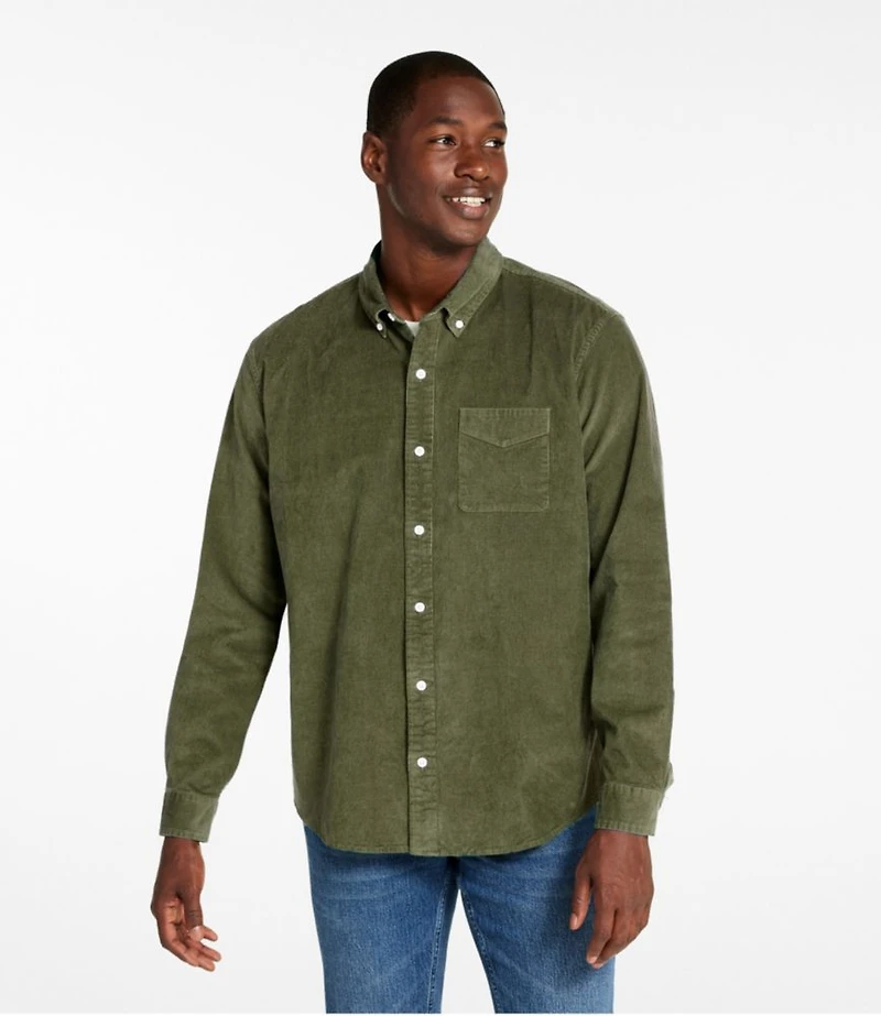 Men's Comfort Stretch® Corduroy Shirt, Long-Sleeve, Traditional Untucked Fit