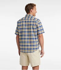 Men's Comfort Stretch Oxford, Traditional Untucked Fit, Short-Sleeve, Plaid