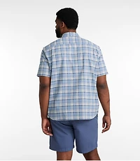 Men's Comfort Stretch Oxford, Traditional Untucked Fit, Short-Sleeve, Plaid