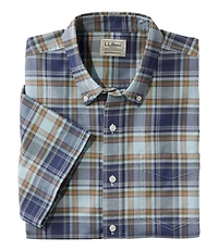 Men's Comfort Stretch Oxford, Traditional Untucked Fit, Short-Sleeve, Plaid