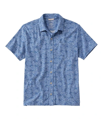 Men's Lakewashed Performance Shirts, Button-Front Shirt, Short-Sleeve, Print