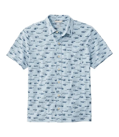 Men's Lakewashed Performance Shirts, Button-Front Shirt, Short-Sleeve, Print