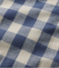 Men's Comfort Stretch® Chambray Shirt, Slightly Fitted Untucked Fit, Short-Sleeve, Plaid