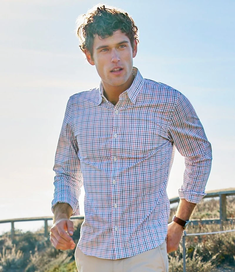 Men's Comfort Stretch Performance® Shirt, Long-Sleeve, Slightly Fitted Untucked Fit