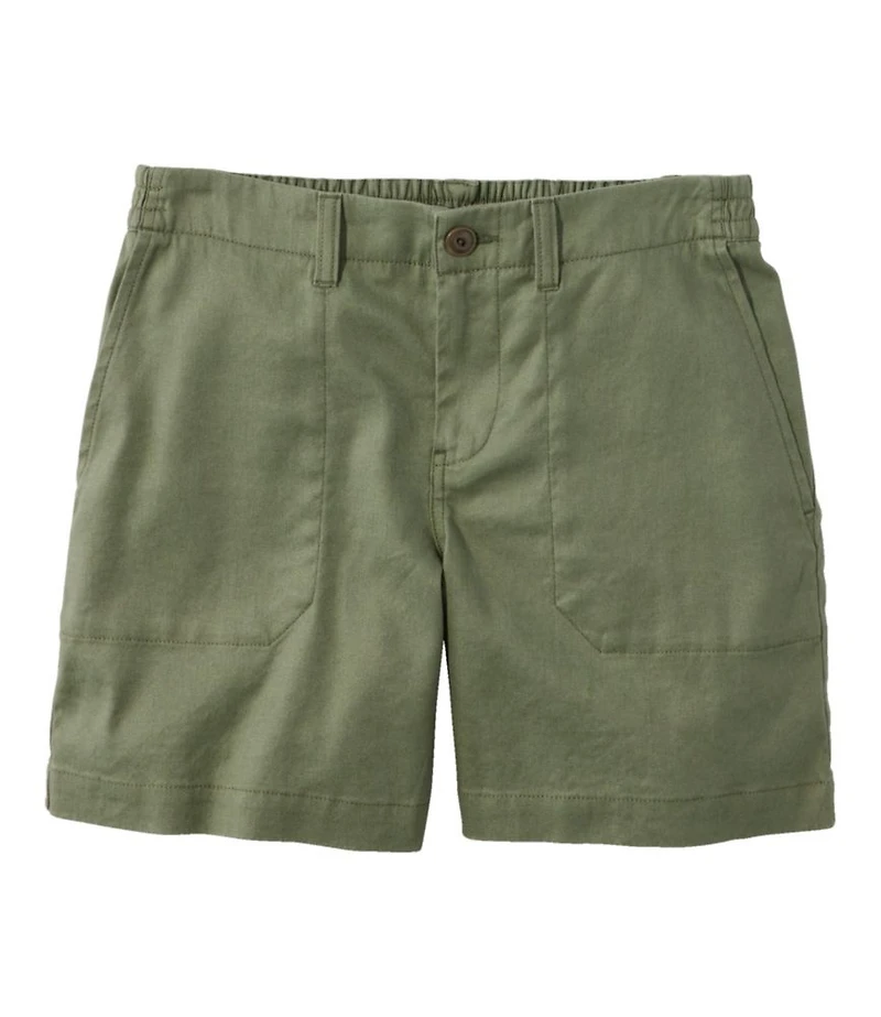 Women's Comfort Stretch Cotton/Linen Shorts, High-Rise 7"