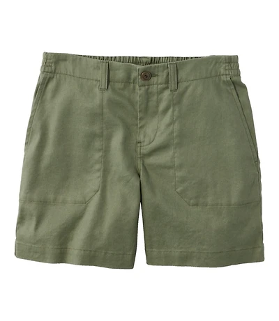 Women's Comfort Stretch Cotton/Linen Shorts, High-Rise 7"
