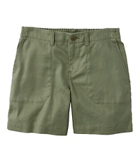 Women's Comfort Stretch Cotton/Linen Shorts, High-Rise 7"