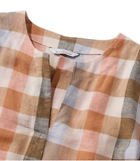 Women's Signature Linen-Blend Splitneck Shirt, Short-Sleeve