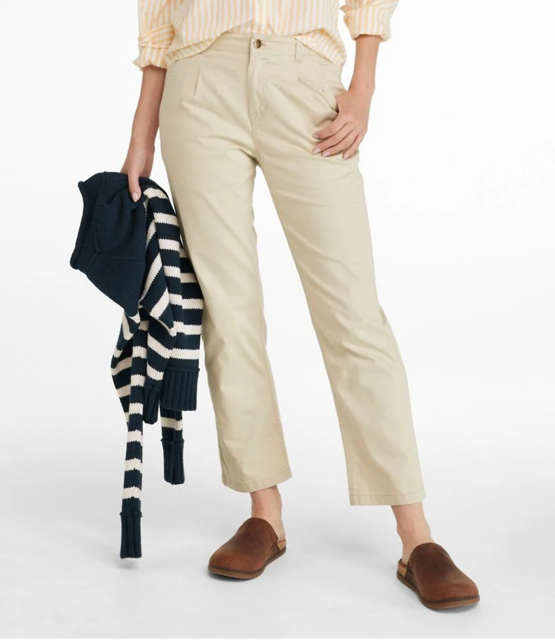 Women's Signature Easy-Cotton Pleated Chinos, Ankle