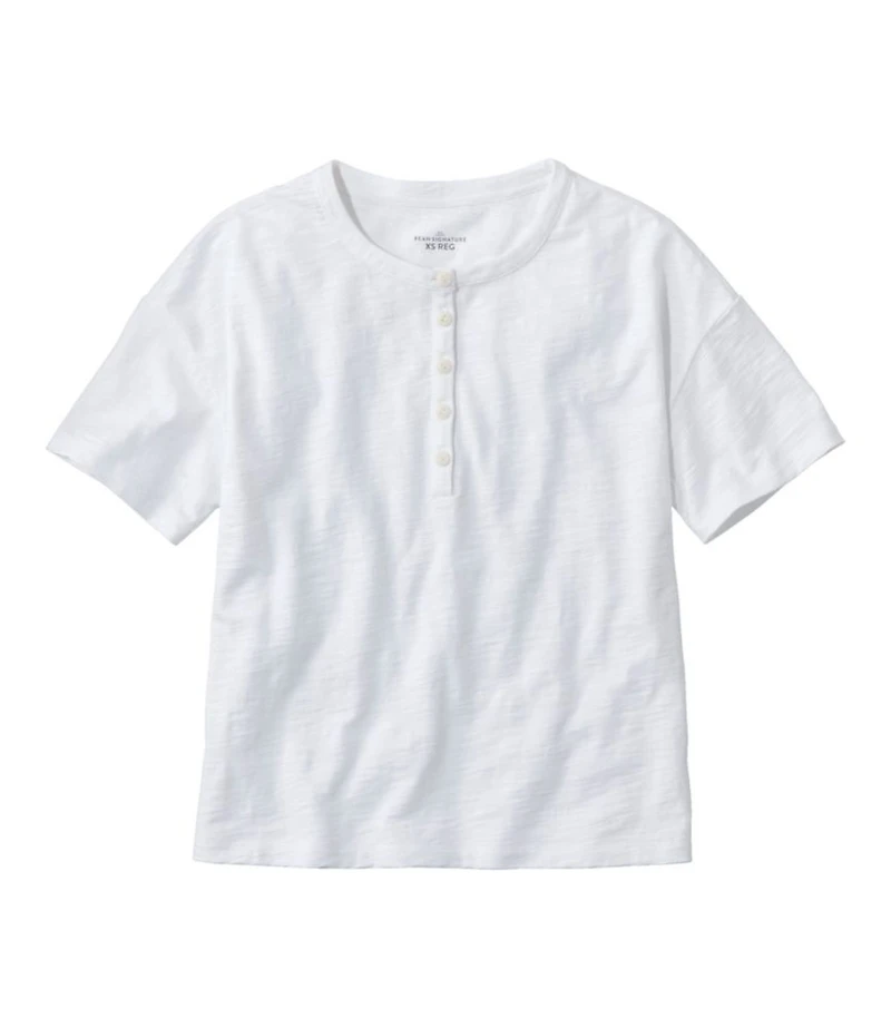 Women's Signature Slub Tee, Short-Sleeve Henley