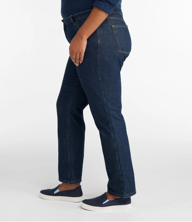 Women's True Shape Jeans, High-Rise Straight-Leg Fleece-Lined