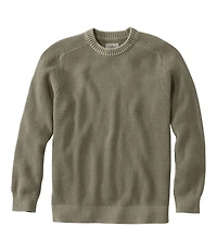 Men's Sunwashed Textured Cotton Sweater, Crewneck