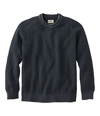 Men's Sunwashed Textured Cotton Sweater, Crewneck