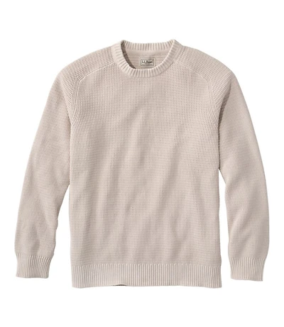 Men's Sunwashed Textured Cotton Sweater, Crewneck