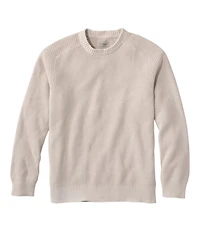 Men's Sunwashed Textured Cotton Sweater, Crewneck