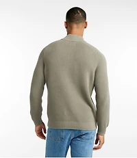 Men's Sunwashed Textured Cotton Sweater, Quarter-Zip