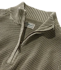 Men's Sunwashed Textured Cotton Sweater, Quarter-Zip