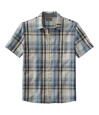 Men's Signature Seersucker Madras Shirt, Slightly Fitted, Short-Sleeve