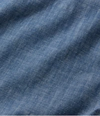 Men's Comfort Stretch® Chambray Shirt, Slightly Fitted Untucked Fit, Short-Sleeve