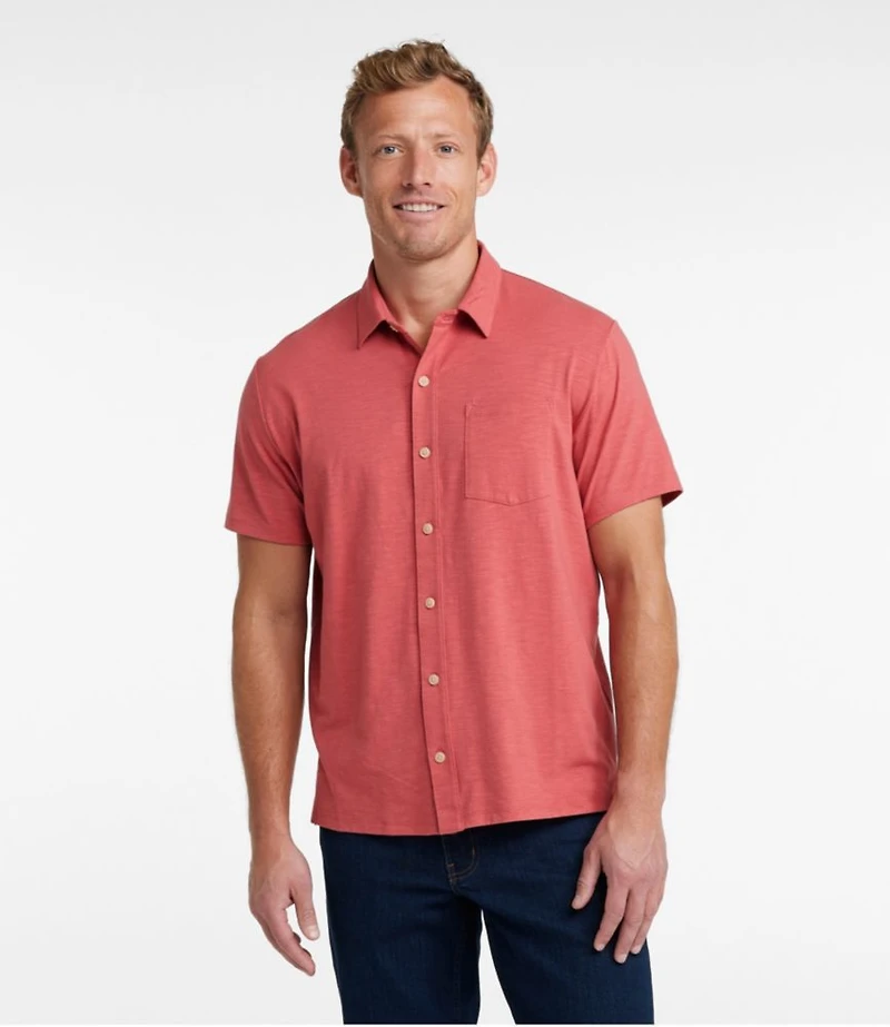 Men's Lakewashed Performance Shirts, Button-Front Shirt, Short-Sleeve