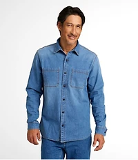 Men's BeanFlex® Denim Shirt, Slightly Fitted Untucked Fit, Long-Sleeve