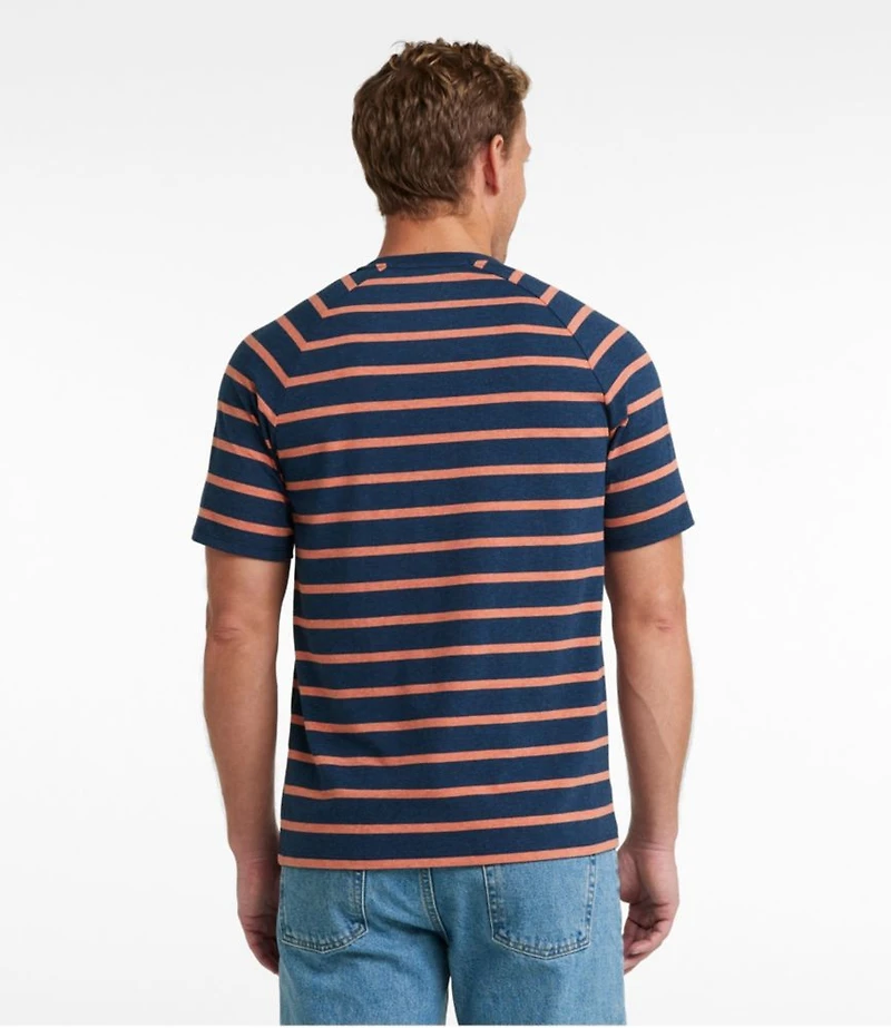 Men's Comfort Stretch Pima Tee Shirt, Short-Sleeve Henley, Stripe