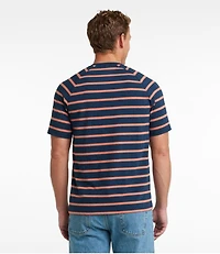 Men's Comfort Stretch Pima Tee Shirt, Short-Sleeve Henley, Stripe