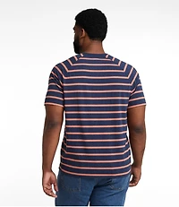 Men's Comfort Stretch Pima Tee Shirt, Short-Sleeve Henley, Stripe