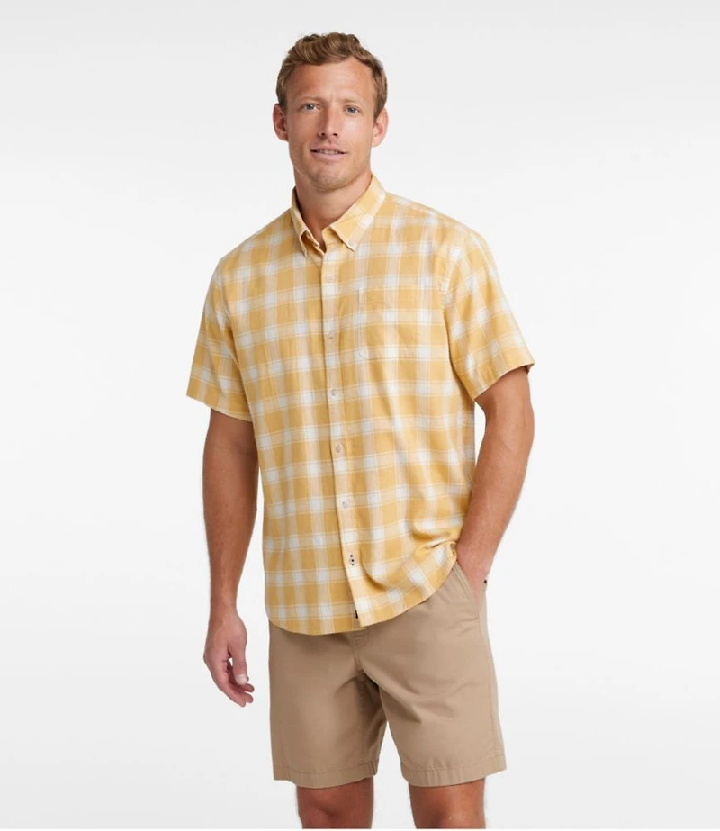 Men's Backyard BBQ Shirt, Short-Sleeve, Traditional Untucked Fit, Plaid